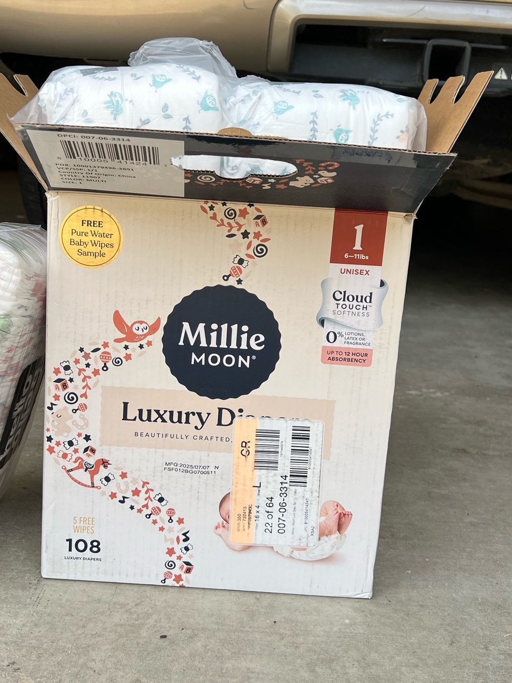 Millie Moon Luxury Diapers Size 1  6-11 lbs. New in the box 108